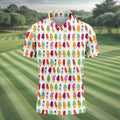 Colorful Ice Cream Pattern Golf Polo Shirt, Men's Golf Shirt, Golf Apparel For Men