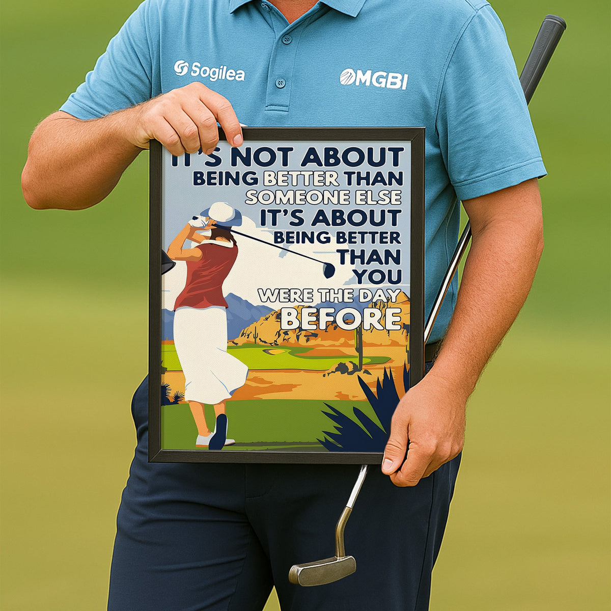 Being Better Than You Were The Day Before Canvas, Golf Wall Art, Gift For Golfers