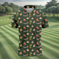 Funny Santa Summer Christmas Pattern Polo Shirt, Mens Golf Polo, Golf Shirts For Men
