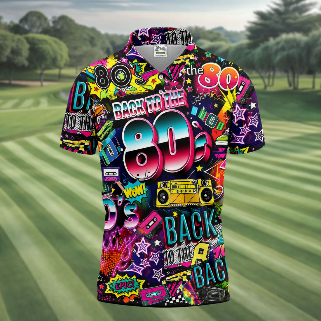 Back To The 80s Vintage Hawaiian Golf Shirt, Men's Golf Shirt, Polo Shirts For Men