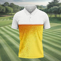 Cold Beer Print Men's Golf Polo Shirt, Beer Glass Pattern Design, Golf Shirts For Men
