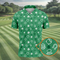 Leprechaun Hat Shamrock Beer Seamless Pattern St. Patrick’s Day Golf Shirt, Polo Shirts For Men, Golf Shirts For Men