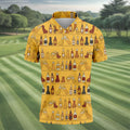 Funny Adult Party Bottle Pattern Golf Shirt, Polo Shirts For Men, Mens Golf Apparel