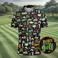 Born To Play Golf Let's Par Tee Black Golf Shirt, Men's Funny Golf Shirts, Golf Shirts For Men, Polo For Men