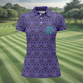 Foolish Mortals Haunted Pattern Golf Polo Shirt, Women's Halloween Shirt, Womens Golf Tops