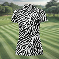 Zebra Print Golf Shirt, Black White Animal Pattern 's Golf Polo, Polo Shirts For Women