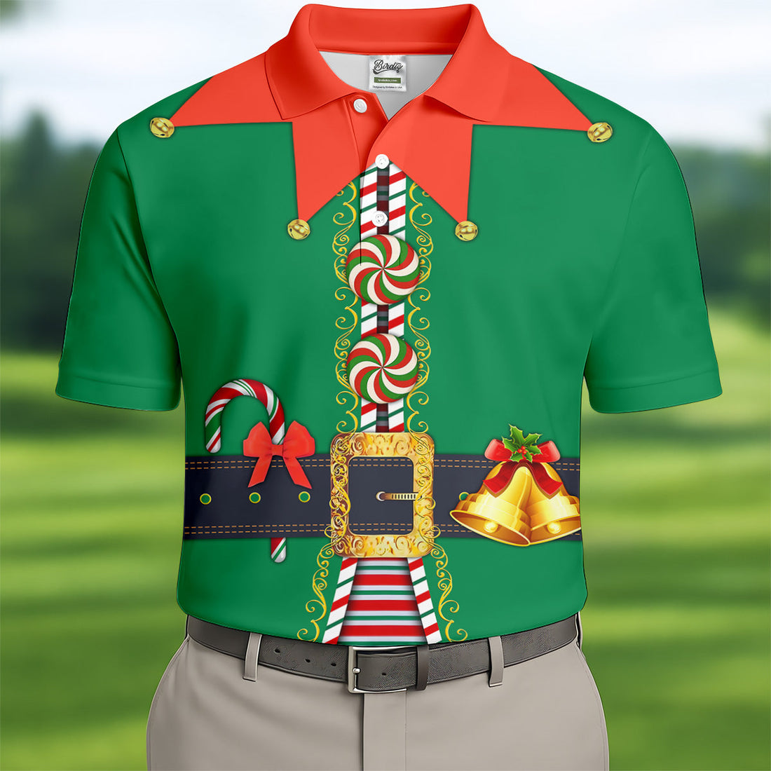 Funny Christmas Elf Golf Tops For Men, Christmas Golf Shirt, Polo Shirts For Men, Christmas Golf Shirt