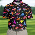 Dinosaur Lover Colorful Golf Shirt, Men’s Golf Shirt, Golf Polo Shirts For Men