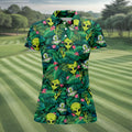 UFO and Alien Tropical Forest Hawaiian Golf Polo, Golf Tops For Women, Golfing Apparel