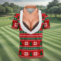 Funny Sexy Cleavage Christmas Golf Shirt, Golf Shirts For Men, Mens Golf Apparel