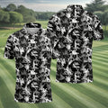 Black And White Funny Couple Mens Golf Polo Shirts, Cool Golf Gift, Golfing Apparel