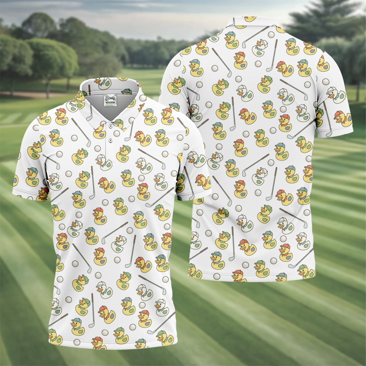 Rubber Duck Mens Funny Golf Shirts, Fun Men's Golf Polos, Hawaiian Golf Shirts, Golfing Apparel