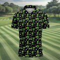 Three Leaf Clover Golf And Beer St Patrick's Day Black Golf Shirt, Fun Golf Shirts For Men, Polo Shirts For Men