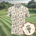 Vintage Bourbon Whiskey Golf Pattern Polo Shirt, Golf Polo Shirts For Men, Mens Golf Apparel