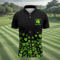 Shenanigans Coordinator Golf Ball Pattern St Patrick Day Black Golf Shirt, Golf Tops For Men, Golf Shirts For Men