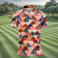 Colorful Watercolor Shell Pattern Golf Shirt, Golf Shirts For Men, Men's Golf Shirt, Polo Shirts For Men