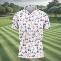 Flamingo Funny Golf Pattern Polo Shirt, Men's Golf Shirt, Golf Apparel For Men