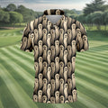 Halloween Ghost Pattern Golf Polo Shirt, Men's Golf Shirts, Hawaiian Golf Shirt