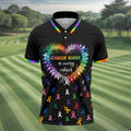 Cancer Sucks In Every Colour Awareness Ribbon Golf Polo Shirt, Mens Golf Apparel