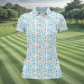 Autism Awareness Rainbow Heart Infinity Symbol Blue And White Golf Shirt For Women, Ladies Golf Polos