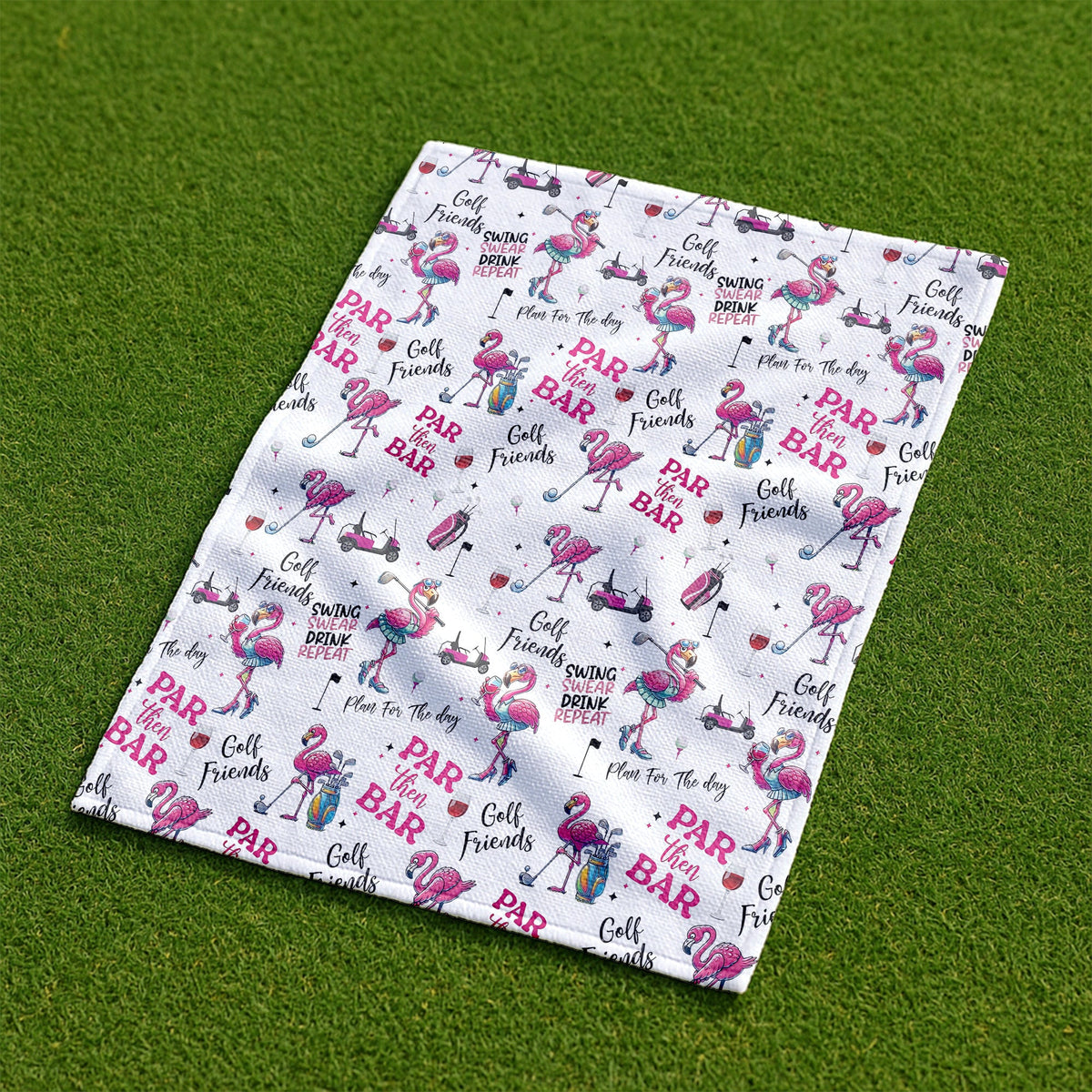 Flamingo Par Then Bar Golf Towel, Golf Rag, Golf Towel Women, Ladies Golf Gift