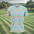 Tropical Cocktail Drinks Pattern Golf Shirt, Mens Golf Shirts, Golf Apparel For Men