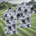 Funny Bigfoot Golf Hawaiian Shirt, Tropical Golf Shirts, Mens Golf Polo Shirts, Cool Golf Gifts