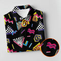 Abstract Geometric Leopard Zebra Animal Stripes 80s 90s Style Golf Tops For Men, Golf Shirts For Men