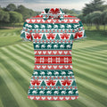 Christmas Reindeer Bells Snowflake Golf Polo Shirt, Women’s Golf Apparel, Ladies Golf Top
