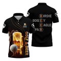 Golf And Beer Custom Men's Funny Graphic Golf Polo Shirt, Christmas Golf Gift, Gift For Golfer