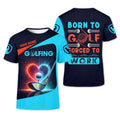 Born To Golf Force To Work Funny Golf Polo Shirt, Golfing Apparel, Funny Golf Polos, Golf Gift For Men