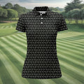 Funny Rude Raccoon Middle Finger Black Polo Shirt, Women's Golf Polo, Golf Tops For Women