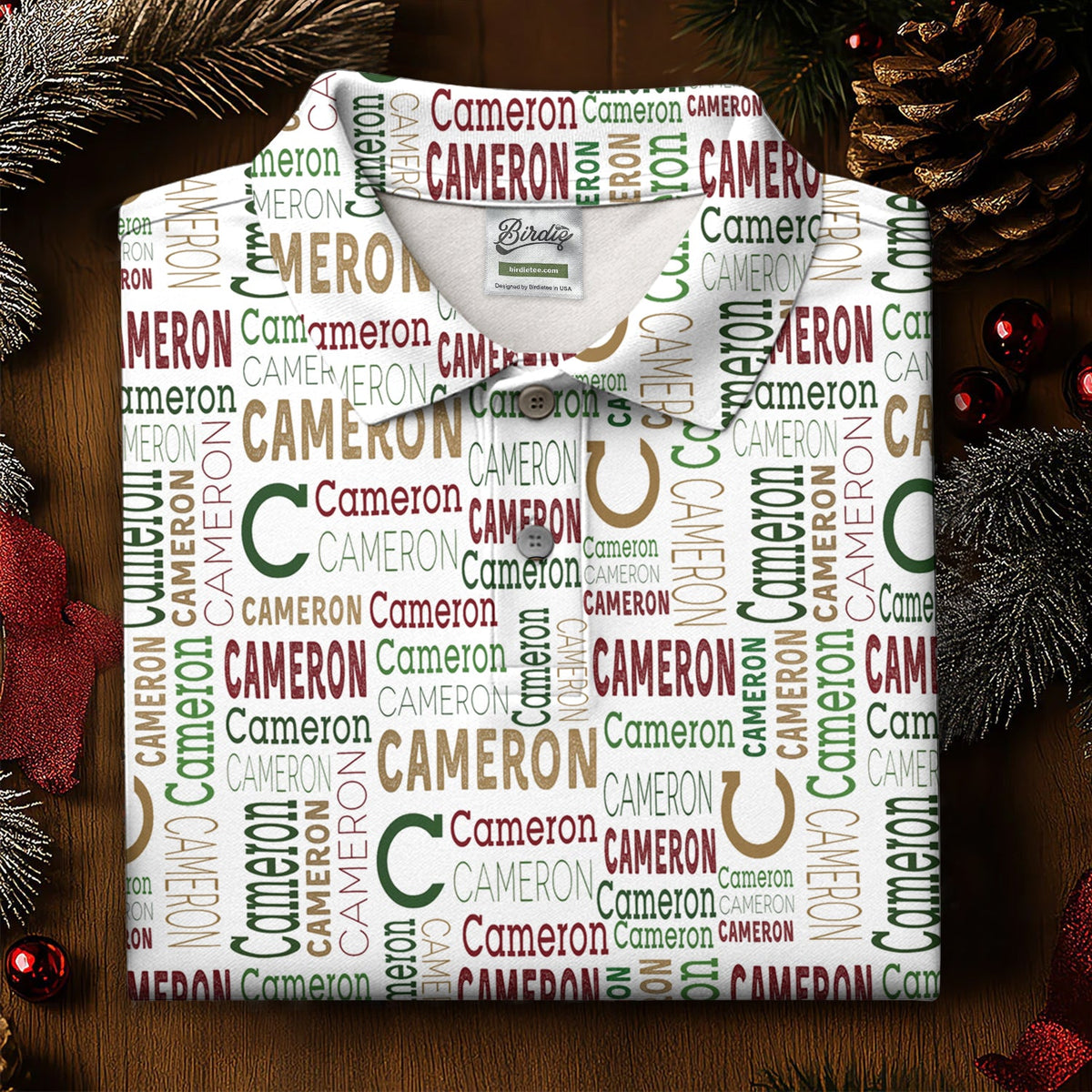 Cameron Pattern Christmas Golf Tops For Women, Christmas Golf Shirt, Women Golf Apparel