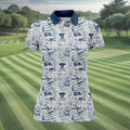 Skull Pirate Ocean Adventure Vintage Golf Shirt, Ladies Golf Tops, Golf Shirt For Women