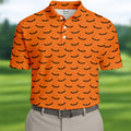 Spooky Bats Orange Halloween Golf Shirt, Polo Shirts For Men, Golf Gift For Men, Golfing Apparel