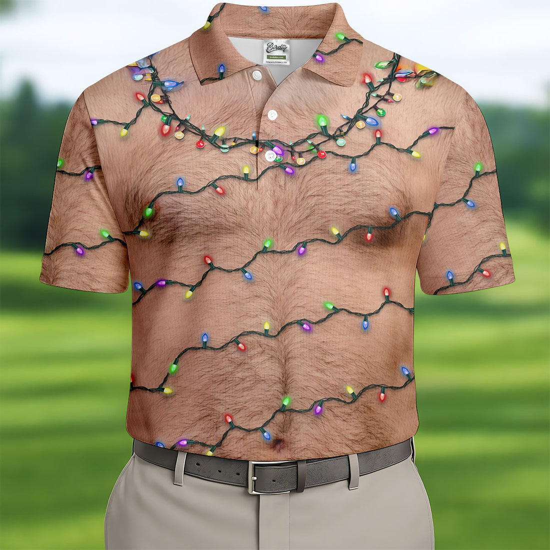 Funny Hairy Chest Men's Golf Polo Shirts, Christmas Golf Shirt, Golf Gift For Men, Polo Shirts For Men