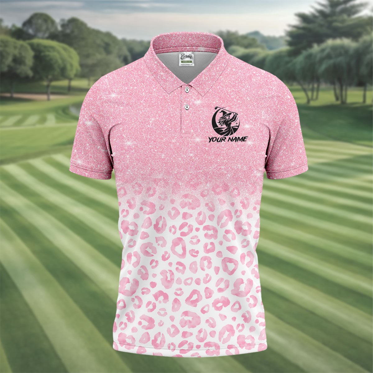 Custom Name In October We Wear Pink Halloween Golf Shirt, Men's Golf Shirt, Hawaiian Golf Shirt