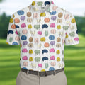 Funny Colorful Butt Pattern Golf Polo Shirt, Golf Shirts For Men, Mens Golf Apparel