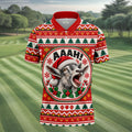 Funny Screaming Goat Christmas Golf Shirt, Golf Shirts For Men, Mens Golf Apparel