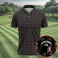 Funny Raccoon Middle Finger Breast Cancer Polo Shirt, Mens Golf Shirts, Mens Polo Shirts