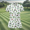 Funny Raccoon Tropical Golf Pattern Polo Shirt, Womens Golf Tops, Printed Golf Shirt