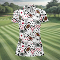 Playing Cards Poker Pattern Hawaiian Golf Shirt, Golf Polo For Women, Women’s Golf Apparel