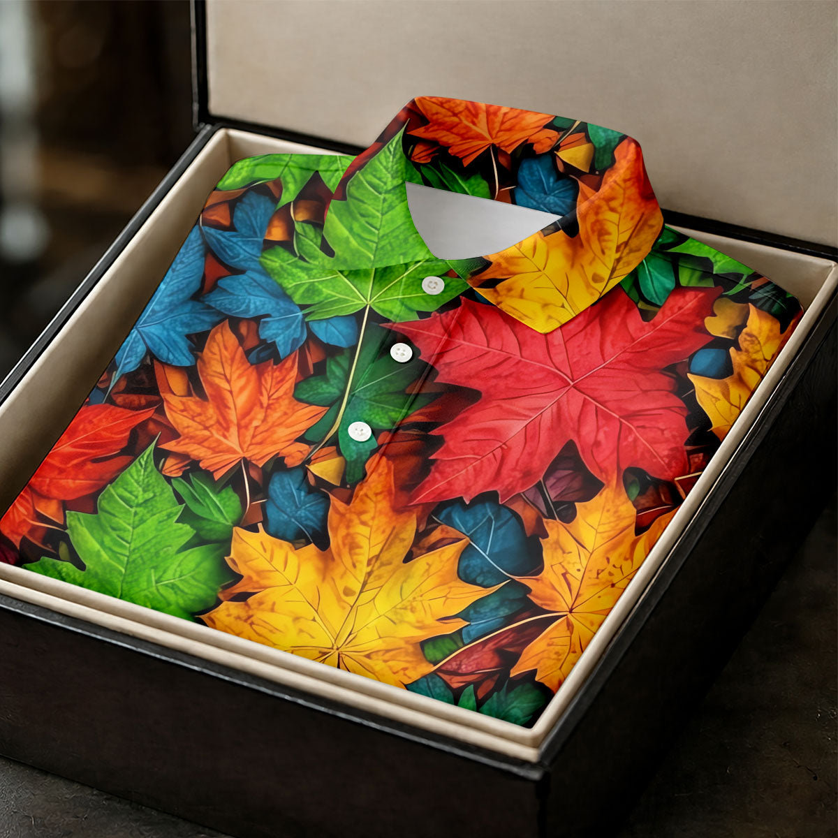 Vibrant Maple Leaf Autumn Forest Hawaiian Golf Polo, Golf Tops For Women, Golfing Apparel