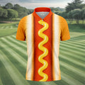 Hot Dog Suit Golf Shirt, Humorous Food Lover Pattern, Golf Shirt For Men
