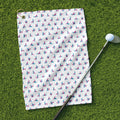 Blue And Pink Naughty Stick People White Golf Towel, Unique Gift For Golfer, Golf Accessories