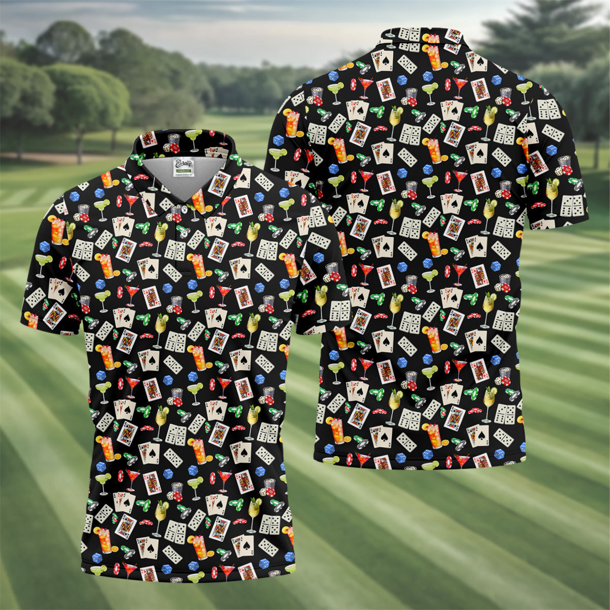 Slot Machine Lucky Shirt, Fun Men's Golf Polos, Hawaiian Golf Shirts, Golfing Apparel