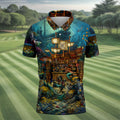 Pirate Life Tiki Pattern Hawaiian Golf Shirt, Men's Golf Shirt, Polo Shirts For Men
