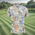 Beach Disc Golf Basket Pattern Polo Shirt, Hawaiian Golf Shirt, Golf Polo Shirts For Men
