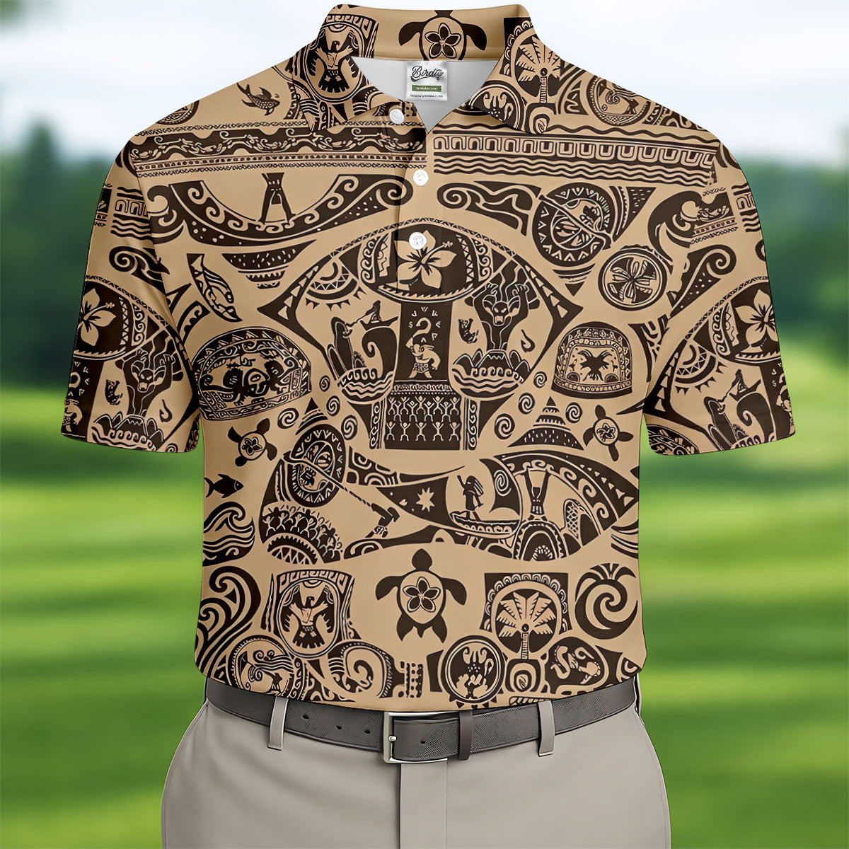 Polynesian Tribal Hawaiian Golf Shirt, Golf Shirts For Men, Mens Golf Apparel