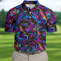 Vibrant Neon Liquid Marble Abstract Golf Shirt, Mens Golf Shirts, Golf Polo Shirts For Men
